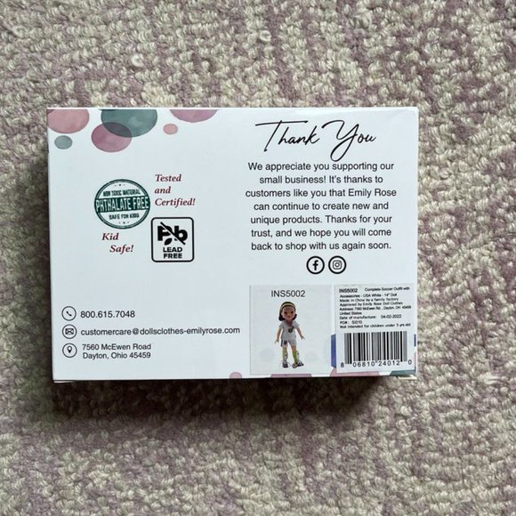 NEW Emily Rose 14 Inch Doll Clothes Soccer Sports Uniform - Picture 4 of 6